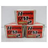 3) Boxes Hornady 17 Mach Ammo