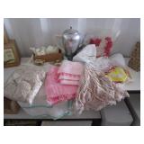 Vintage Coffee Percolator, Linens And Lace, Mini