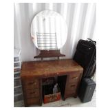 Vintage Vanity Dresser With Mirror