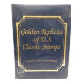 Binder Of Golden Replicas Of U.S. Classis Stamps