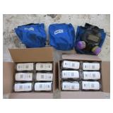 3) Full Face Respirator Masks With Bags,