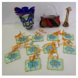 Colorful Blown Glass Vase