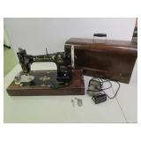 White Rotary Sewing Machine with Case