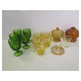 Green and Amber Glassware