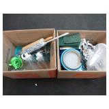 Pyrex Measuring Cups, Scrub Brushes, Rolling Pin,