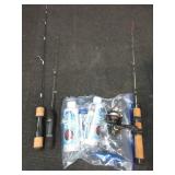 3) Ice Fishing Poles, Line De-Icer