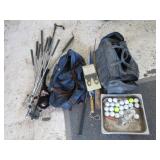 Golf Clubs, Golf Balls, Bauer Roller Skates, Wader