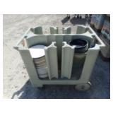 Rolling Plate/Bowl Carrier with Bowls & Plates