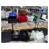 Table of Tubs, Relish Dispenser, Syrup Dispensers