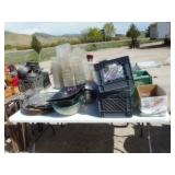 Vases, Glassware, Large Trays, Metal Bowls
