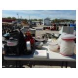 Spring Foam Pans, Plastic Covered Cake Plates,