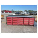 20 Drawer Metal Red and Black Tool Cabinet