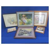 Thomas Kincaid Framed Print, Girl Picking Flowers,