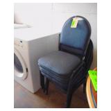 6) Stackable Blue Padded Chairs