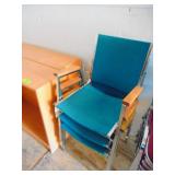 3) Stackable Teal Padded Chairs