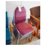 5) Red Stackable Padded Chairs
