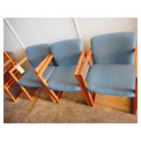 3) Light Blue Office Sitting Chairs