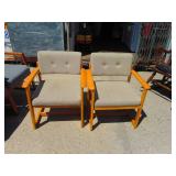 2) Tan Office Sitting Chairs