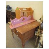 Wood Magazine Rack, Side Table And Shelf.
