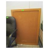 (2) Office Chairs With An Ottoman. Large Corkboard