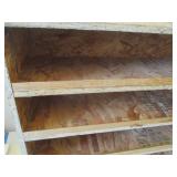 Wood 10 Slot Shelf. Green Metal Shelf. Shur Grip