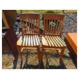 2) Oak Chairs