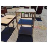 Cream Metal Media Cart