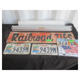License Plates, Railroad Sign, Picture