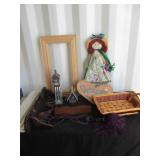 Picture Frame, Bird House, Basket & Decor