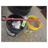 2) 5-Gallon Buckets With Contents, Strap, Wrench