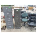 2) Filing Cabinets, 4) Office Chairs