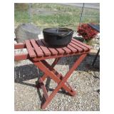 Cast Iron Camp Chef Dutch Oven, Wood Table