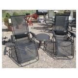 2) Lounge Chairs, Small Table