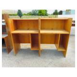 2) Oak Computer Privacy Stands