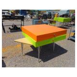 Table with 2) Wood Storage Boxes