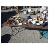 Table And Contents Shown, Home Decor Vases