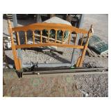 Wood Full Size Headboard, 2) Metal Bed Frames