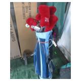 Ajay Rolling Golf Bag With Wilson Golf Clubs