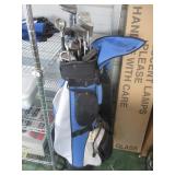Blue And Black Golf Bag With Cougar Golf Clubs