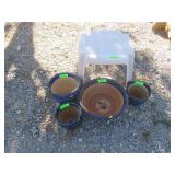 Small Patio Drink Table With 4) Planter Pots