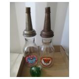Magnolia Petroleum And Oilzum Motor Oil Bottles