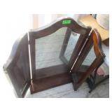 Dresser Top Mirror With Adjustable Side Mirrors