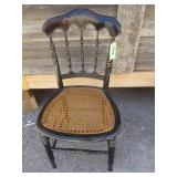 Vintage Wood Chair With New Seat Webbing