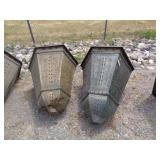2) Ornate Metal Outdoor Lantern Shaped Lights