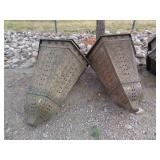 2) Ornate Metal Outdoor Lantern Shaped Lights