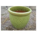1) Green Vietnamese Terracotta Glazed Pots