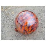 1) Orange Multi Colored Glass Ball