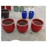 3) Red Vietnamese Terracotta Glazed Pots