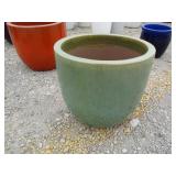 1) Green Vietnamese Terracotta Glazed Pots