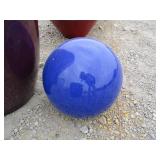 1) Blue Vietnamese Terracotta Glazed Globe